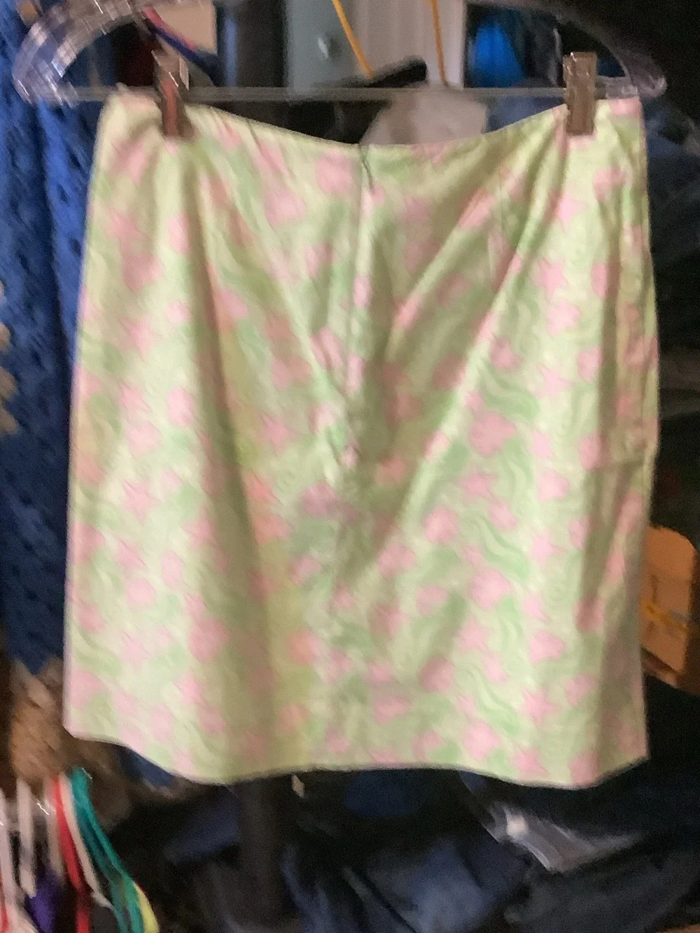 Vineyard Vines Pink & Light Green Starfish Pattern Midi Skirt